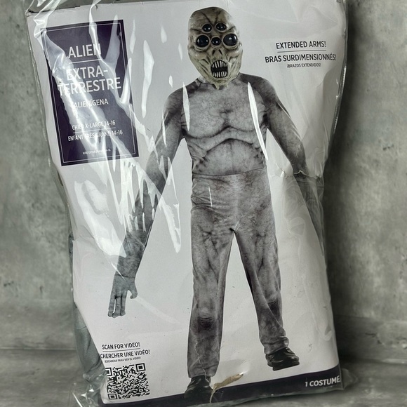 Alien Extraterrestrial Halloween costume Kids XLarge - Picture 2 of 9